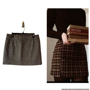 VTG J Crew Wool Donegal Tweed Fully Lined Academia Mini Skirt 90s/y2k